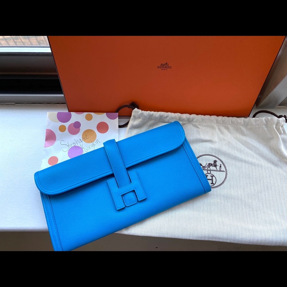 SOLD Hermes Jige Elan Bleu Zanzibar - Picture 3 of 5